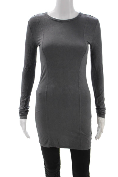 Alexander Wang Women Sheath Blouse Gray Modal Longsleeve Size S