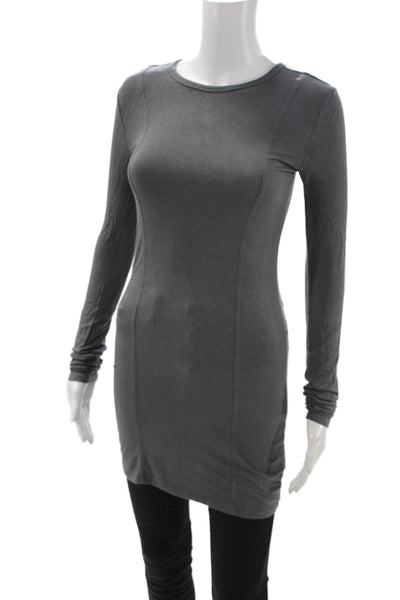 Alexander Wang Women Sheath Blouse Gray Modal Longsleeve Size S