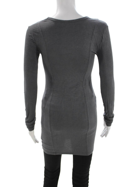 Alexander Wang Women Sheath Blouse Gray Modal Longsleeve Size S