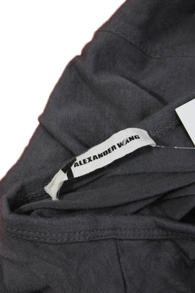 Alexander Wang Women Sheath Blouse Gray Modal Longsleeve Size S