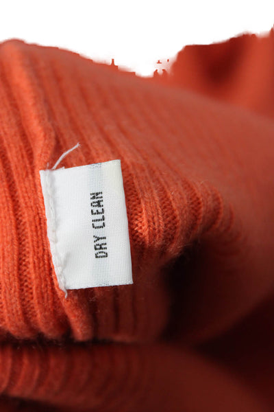 Saks Fifth Avenue Women Cashmere Pullover Sweater Orange Longsleeve Size S