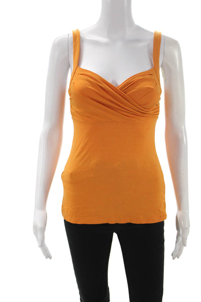 BCBGMAXAZRIA Women Orange Sweetheart Neckline Basic Tank Size 2XS