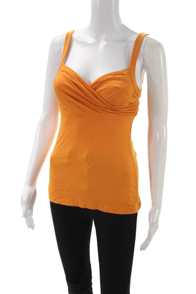 BCBGMAXAZRIA Women Orange Sweetheart Neckline Basic Tank Size 2XS