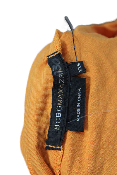 BCBGMAXAZRIA Women Orange Sweetheart Neckline Basic Tank Size 2XS