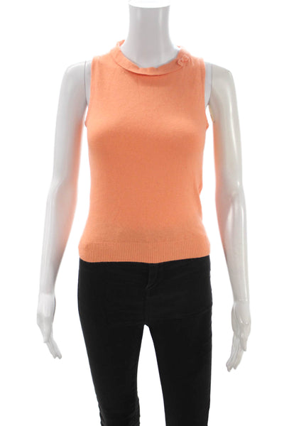 Odille Anthropologie Women Orange Rayon Mock Neck Vest Size XS