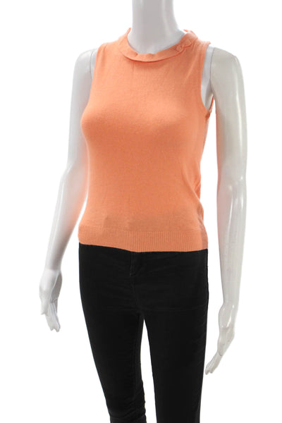 Odille Anthropologie Women Orange Rayon Mock Neck Vest Size XS