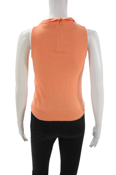Odille Anthropologie Women Orange Rayon Mock Neck Vest Size XS