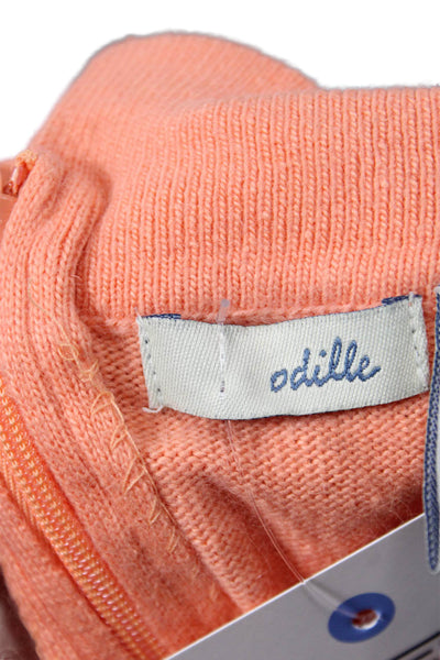 Odille Anthropologie Women Orange Rayon Mock Neck Vest Size XS
