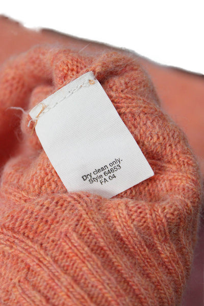 J Crew Women Pullover Sweater Orange Wool Crew Neck Long Sleeve Size XS
