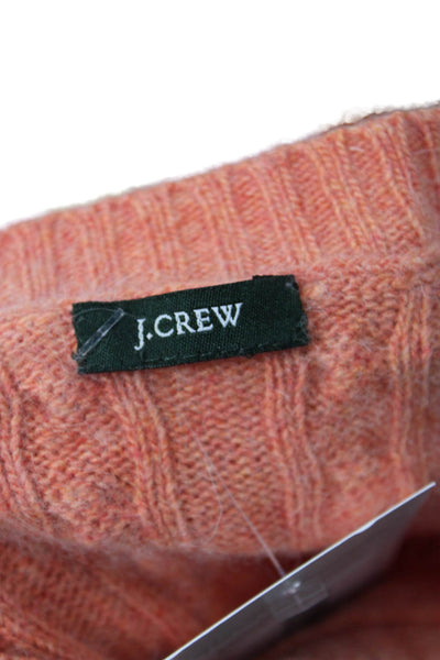 J Crew Women Pullover Sweater Orange Wool Crew Neck Long Sleeve Size XS