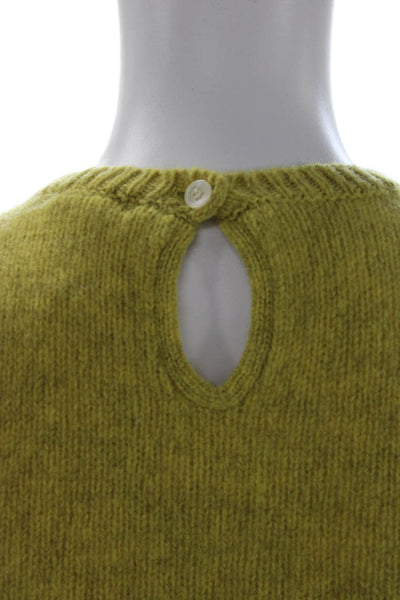 J Crew Womens Pullover Sweater Yellow 100% Wool Round Neck Long Sleeve Size XS