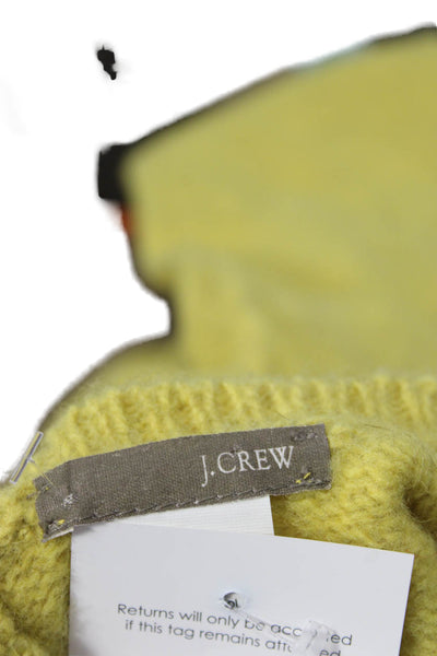 J Crew Womens Pullover Sweater Yellow 100% Wool Round Neck Long Sleeve Size XS