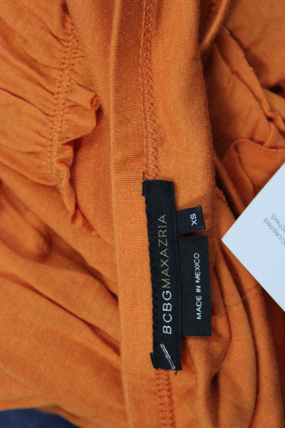 BCBGMAXAZRIA Women Peasant Skirt Orange Rayon Mini Size XS