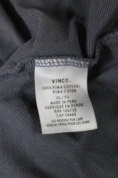 Vince Men Hooded Pullover Pima Cotton Gray Drawstring Size XL