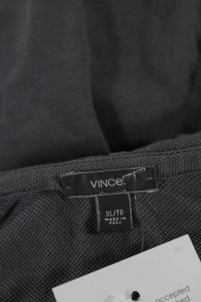 Vince Men Hooded Pullover Pima Cotton Gray Drawstring Size XL