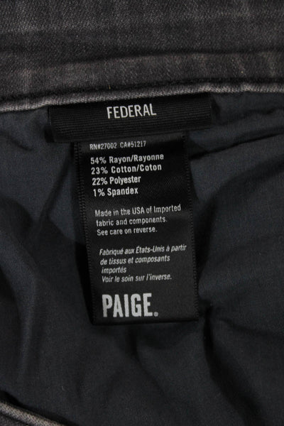 Paige Mens Slim Gray Viscose Jeans Size 34