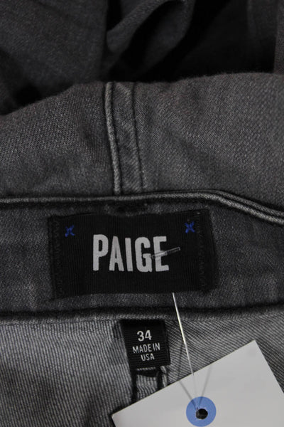 Paige Mens Slim Gray Viscose Jeans Size 34