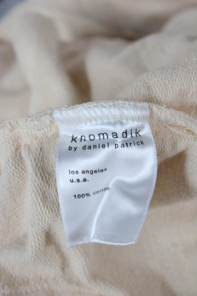 Daniel Patrick Mens Sweat Shorts Beige Cotton Drawstring Summer Size L