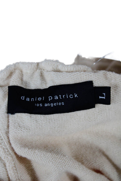 Daniel Patrick Mens Sweat Shorts Beige Cotton Drawstring Summer Size L