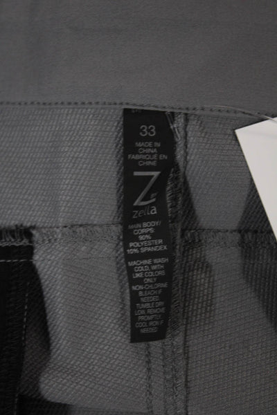 Z By Zella Mens Chino Pants Gray Polyester Button Closure Size 33