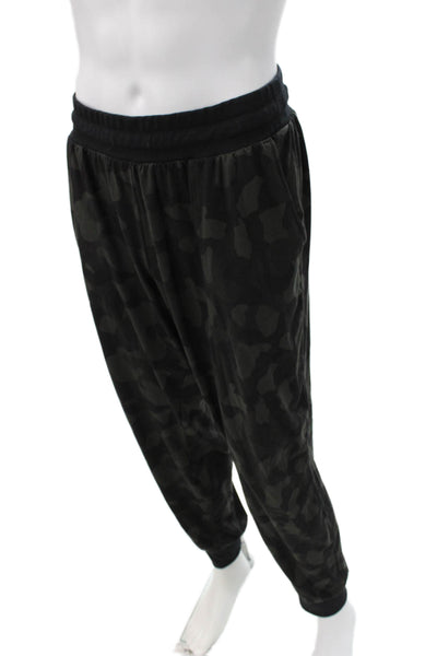 Zella Mens Camouflage Polyester Jogger Pants Black Pull On Size XL