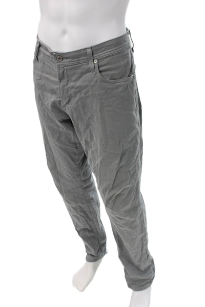 AG Adriano Goldschmied Mens Straight Jeans Gray Button Cotton Size 36