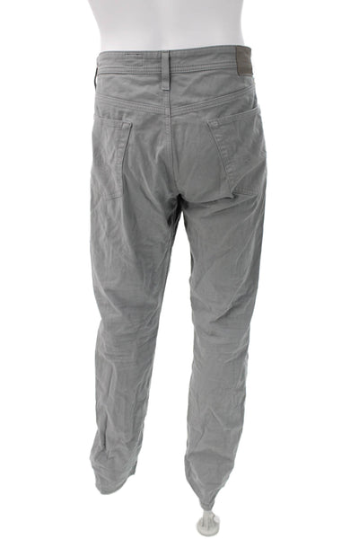 AG Adriano Goldschmied Mens Straight Jeans Gray Button Cotton Size 36