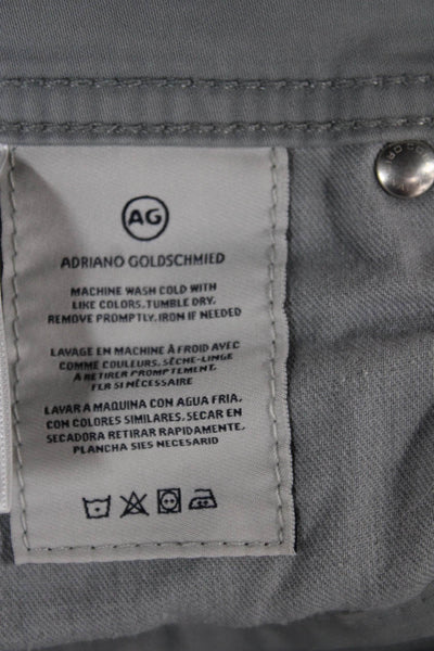 AG Adriano Goldschmied Mens Straight Jeans Gray Button Cotton Size 36
