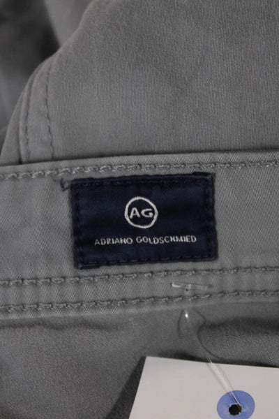 AG Adriano Goldschmied Mens Straight Jeans Gray Button Cotton Size 36