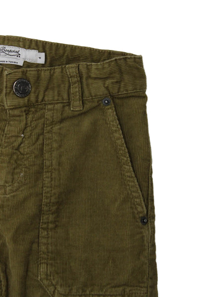 Bonpoint Boys Cotton Straight Casual Zippered Ankle Pants Brown Size 4