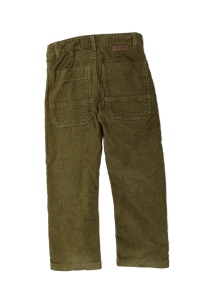 Bonpoint Boys Cotton Straight Casual Zippered Ankle Pants Brown Size 4