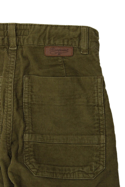 Bonpoint Boys Cotton Straight Casual Zippered Ankle Pants Brown Size 4