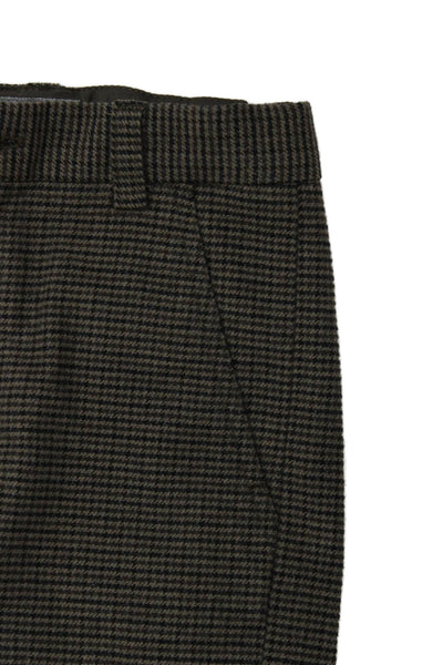 Bonpoint Boys Cotton Houndstooth Print Ankle Straight Pants Brown Size 4
