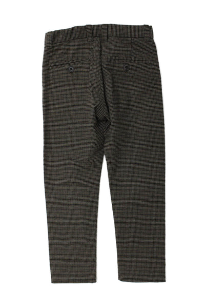 Bonpoint Boys Cotton Houndstooth Print Ankle Straight Pants Brown Size 4