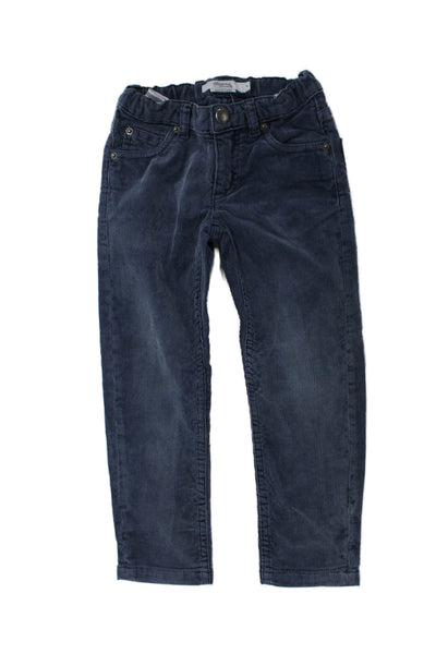 Bonpoint Boys Cotton Stretch Casual Ankle Straight Pants Blue Size 4