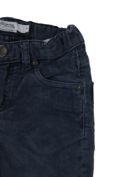 Bonpoint Boys Cotton Stretch Casual Ankle Straight Pants Blue Size 4