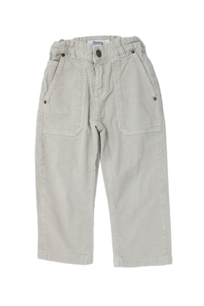 Bonpoint Boys Cotton Stretch Zippered Straight Ankle Pants Beige Size 4