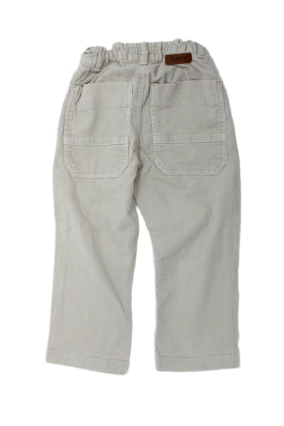 Bonpoint Boys Cotton Stretch Zippered Straight Ankle Pants Beige Size 4
