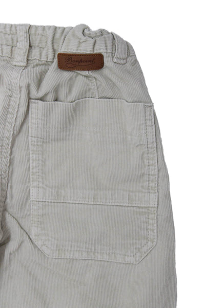 Bonpoint Boys Cotton Stretch Zippered Straight Ankle Pants Beige Size 4