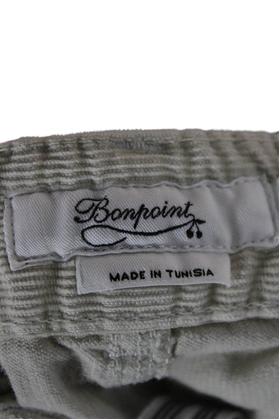 Bonpoint Boys Cotton Stretch Zippered Straight Ankle Pants Beige Size 4
