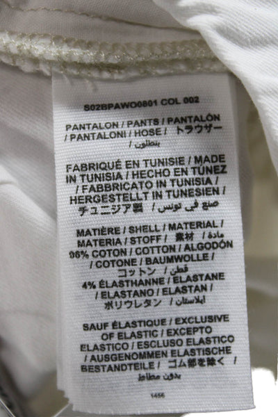 Bonpoint Boys Cotton Stretch Pleated Ankle Straight Pants White Size 4