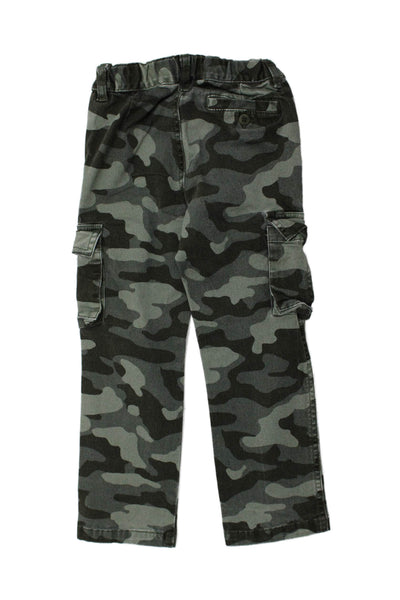 Il Gufo Boys Cotton Camouflage Print Stretch Cargo Pants Green Size 4