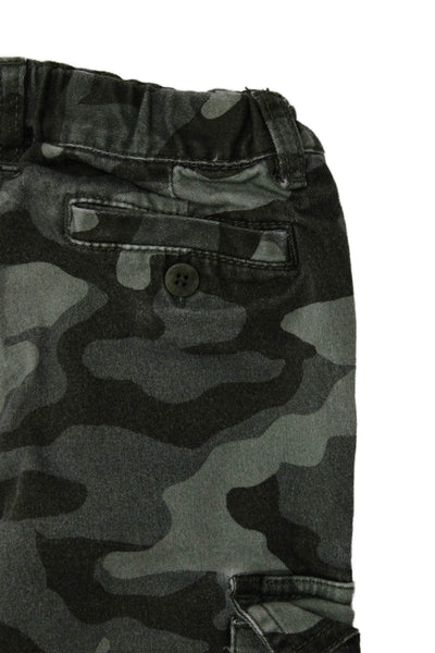 Il Gufo Boys Cotton Camouflage Print Stretch Cargo Pants Green Size 4