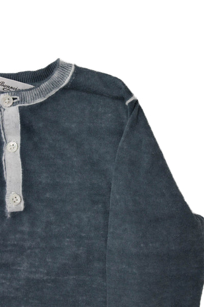Bonpoint Boys Cotton Long Sleeve Pullover Knit Sweater Blue Size 4