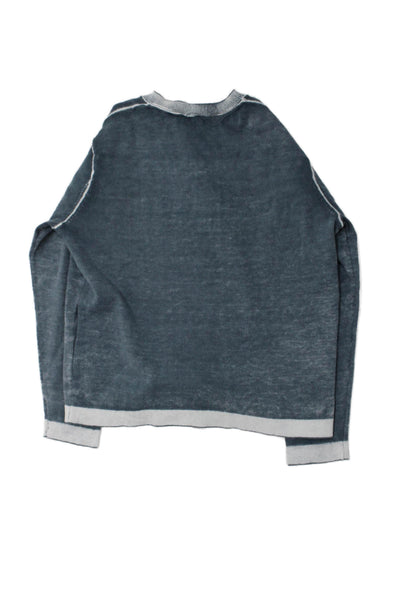 Bonpoint Boys Cotton Long Sleeve Pullover Knit Sweater Blue Size 4