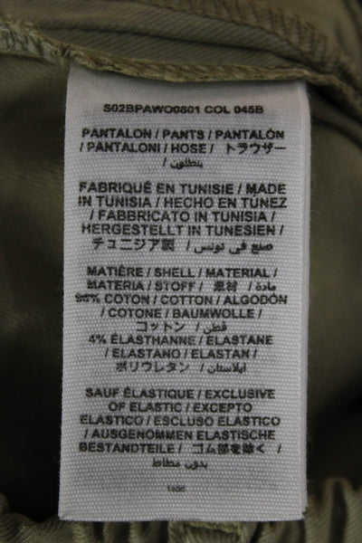 Bonpoint Boys Cotton Pleated Ankle Straight Pants Green Size 4
