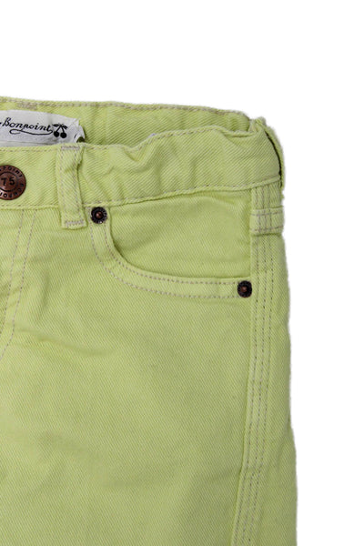 Bonpoint Boys Cotton Stretch Zippered Straight Ankle Jeans Beige Size 4