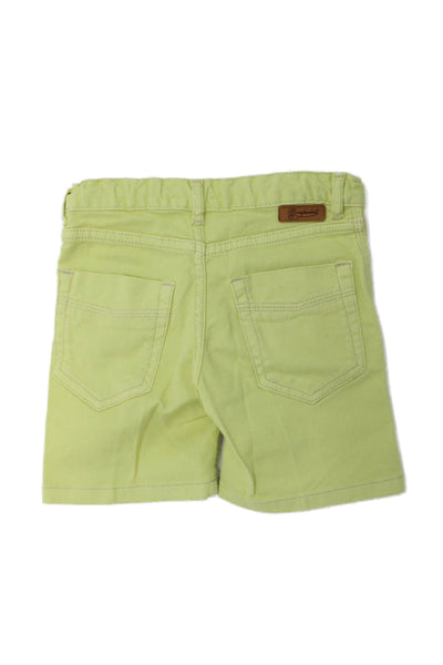 Bonpoint Boys Cotton Stretch Zippered Denim Shorts Yellow Size 4