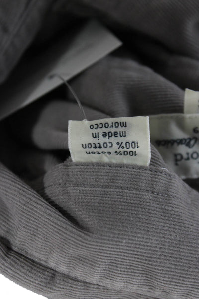 Hartford Mens Collared Button-Up Cotton Long Sleeve Shirt Gray Size S