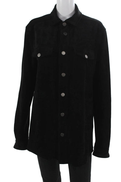 Blank NYC Unisex Adults Black Collared Basic Jacket Long Sleeve Size S